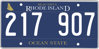 RI license plate 217907
