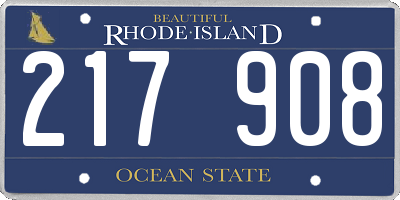 RI license plate 217908