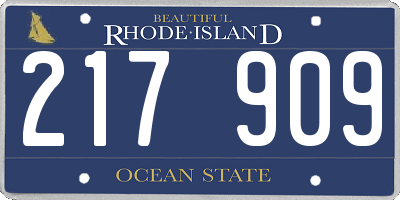 RI license plate 217909