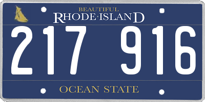 RI license plate 217916