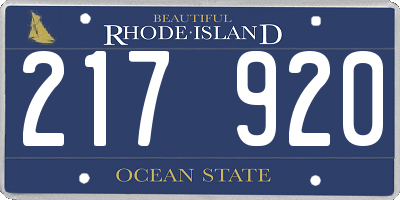 RI license plate 217920