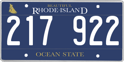 RI license plate 217922