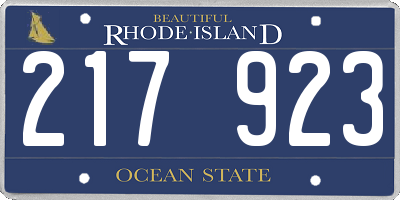 RI license plate 217923