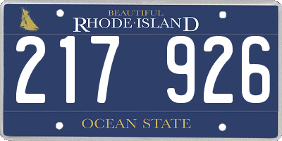 RI license plate 217926