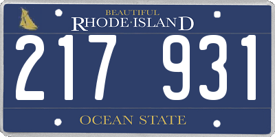 RI license plate 217931