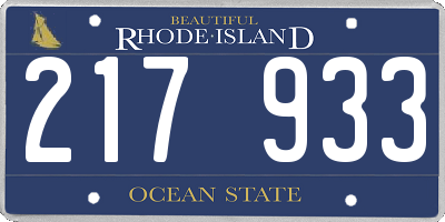 RI license plate 217933