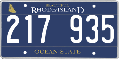 RI license plate 217935