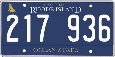 RI license plate 217936
