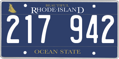 RI license plate 217942