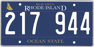RI license plate 217944