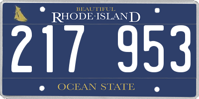RI license plate 217953