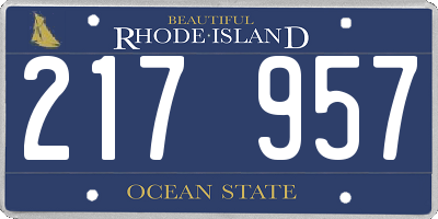 RI license plate 217957