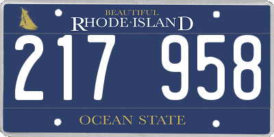 RI license plate 217958