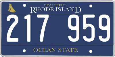 RI license plate 217959