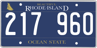 RI license plate 217960