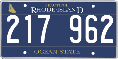 RI license plate 217962