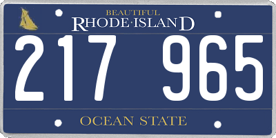 RI license plate 217965