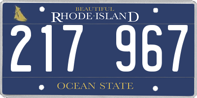 RI license plate 217967