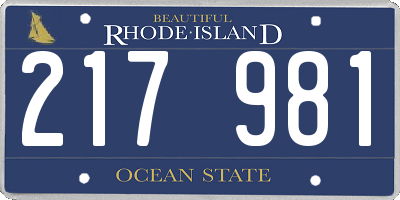 RI license plate 217981