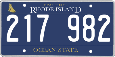 RI license plate 217982