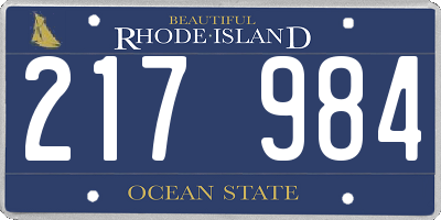 RI license plate 217984