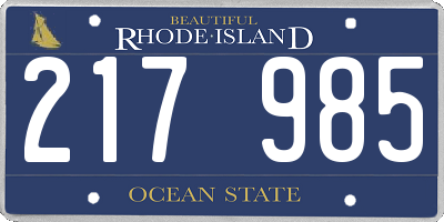 RI license plate 217985
