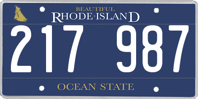 RI license plate 217987