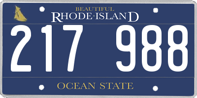 RI license plate 217988