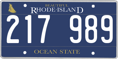 RI license plate 217989