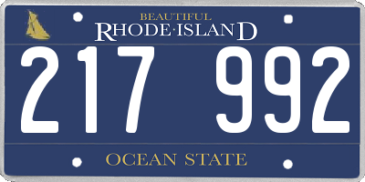 RI license plate 217992