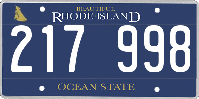 RI license plate 217998