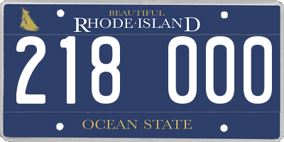 RI license plate 218000