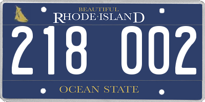 RI license plate 218002
