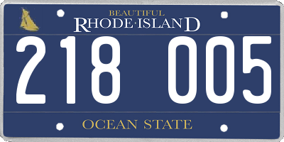 RI license plate 218005