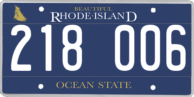 RI license plate 218006