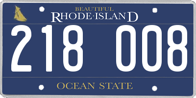 RI license plate 218008