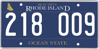RI license plate 218009