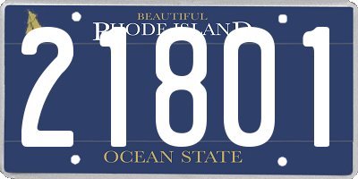 RI license plate 21801