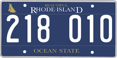 RI license plate 218010