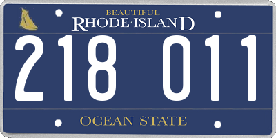 RI license plate 218011