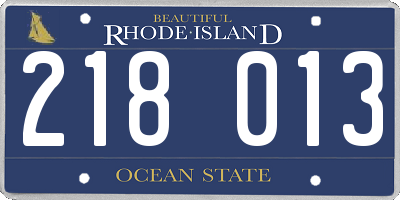 RI license plate 218013