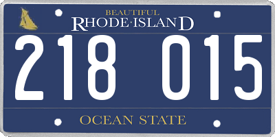 RI license plate 218015