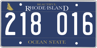 RI license plate 218016