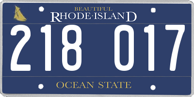 RI license plate 218017