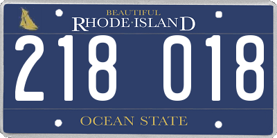 RI license plate 218018