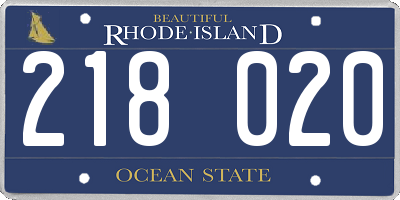RI license plate 218020