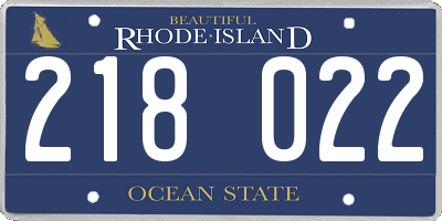 RI license plate 218022
