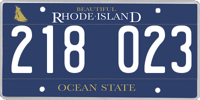 RI license plate 218023