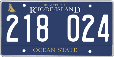 RI license plate 218024