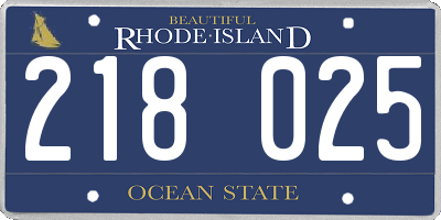RI license plate 218025
